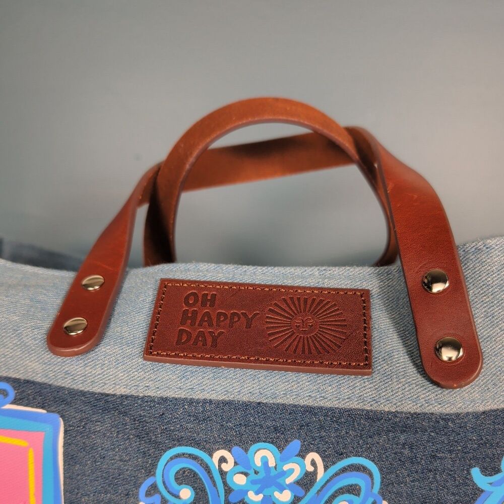 Brighton Artful At Heart Fur Family East West Denim Denim Tote Cats Dogs - Picture 4 of 12